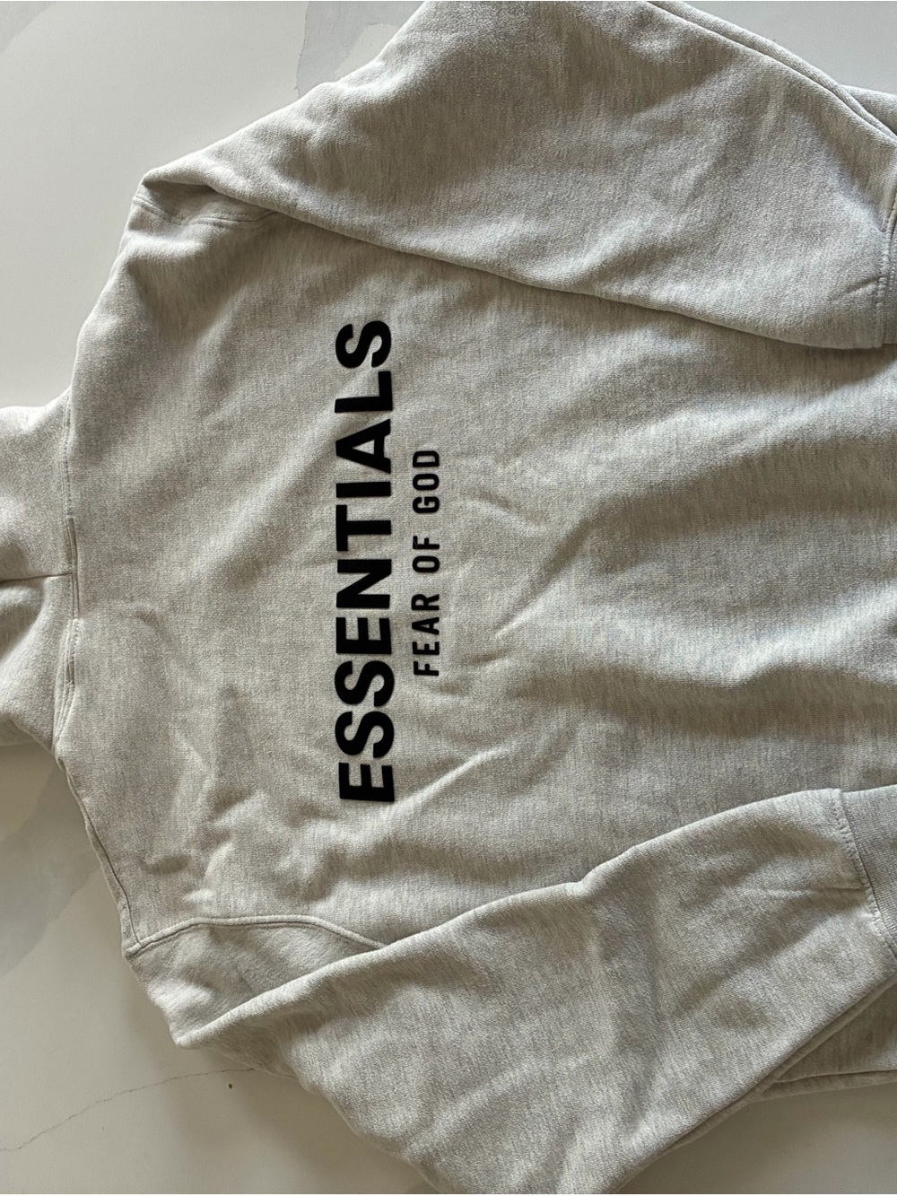 Essentials Crewneck Sweatshirt in Light Gray with Black Logo